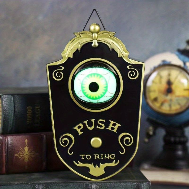 Ghost Doorbell Halloween Decoration featuring an animated eyeball and eerie sound effects.
